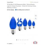 15 packs; 25 Pack Blue C7 LED Replacement Bulbs -