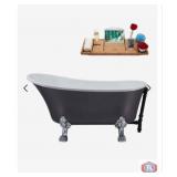 1 pcs; 55" Streamline Clawfoot Tub and Tray With