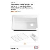1 pcs; KOHLER Riverby Workstation Drop-In Cast