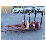 lot of 4 used pallet jacks (3) Raymond (1) Yale