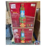 lot of 2 new 8 ft. Giant-Sized Christmas Gift Box