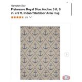 New 9 pcs; Hampton Bay Flatweave Royal Blue