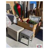 mix Christmas decorations, frame, cushions and