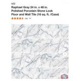 280 sq ft; MSI Raphael Gray 24 in. x 48 in.
