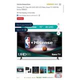 New 1 pcs; Hisense 70" Class 4K UHD LED LCD Roku