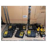 9 pcs; mix DeWalt chargers