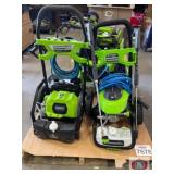 3 pcs; mix electric greenworks pressure washer,