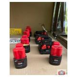 8 pcs; mix Milwaukee rechargeable batteries