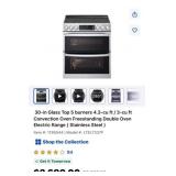 New 1 pcs; 30-in Glass Top 5 burners 4.3-cu ft /