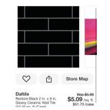 16 cases; Daltile Restore Black 2 in. x 8 in.