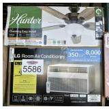 2 pcs; mix hunter ceiling fan, and LG room air