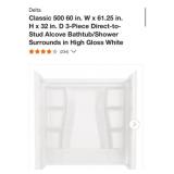 3 pcs; Delta Classic 500 60 in. W x 61.25 in. H x