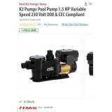 New 1 pcs; K2 Pumps Pool Pump 1.5 HP Variable