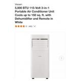 4 pcs; Vissani 5,000 BTU 115-Volt 3-in-1 P