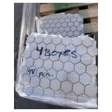 48 pcs; hexagon mosaic tile (grey)