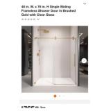 48 in. W. x 76 in. H Single Sliding Frameless