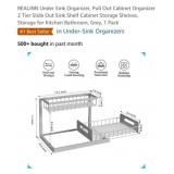 New 16 pcs; REALINN Under Sink Organizer, Pull
