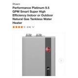 Used; Rheem Performance Platinum 9.5 GPM Smart