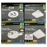 4 Pcs Assorted Models LED Exhaust Fan with