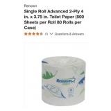 10  cases of 80 rolls each Renown 2-Ply Single