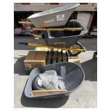 3 wheelbarrows. Some are missing parts