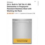 1 pc Whirlpool 24 in. Built-In Tall Tub 41 dBA