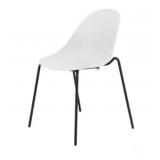 4 pcs Dining Chair With White Poly Shell And Black