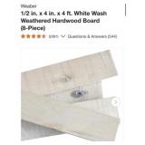 210 SQ. FT. Weaber 1/2 in. x 4 in. x 4 ft. White