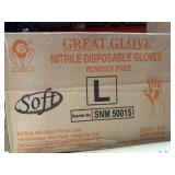 6 cases Great Glove Soft Nitrile Blue Gloves -