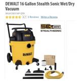 2 pcs DEWALT 16 Gal. 6.5 HP Poly Wet/Dry Vacuum