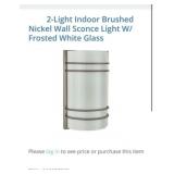 16 pcs 2-Light Indoor Brushed Nickel Wall Sconce