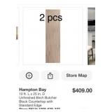 2 pcs Hampton Bay 10 ft. L x 25 in. D Unfinished