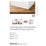 2 cases with 24 bed sheets ,Cotton Bay Select