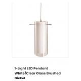 8 pcs LED Pendant 1- Light White/ Clear Glass,
