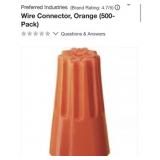 30 packs of 500 pcs each Wire Connector, Orange