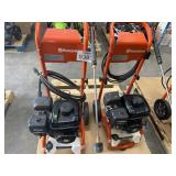 2 Pcs Husqvarna Gas Pressure Washers- Visible Use
