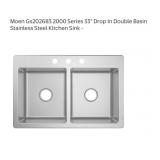 2 pcs Moen Gs202683 2000 Series 33' Drop In