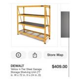 (1) DEWALT Yellow 4-Tier Steel Garage Storage