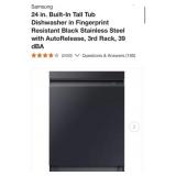(1) Samsung 24 in. Built-In Tall Tub Dishwasher in