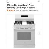 (1) GE 30 in. 4-Burners Smart Free-Standing Gas