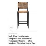 5 pcs NEW bali Alise Handwoven Seagrass Bar Stool