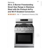 (1) Samsung 30 in. 5-Burner Freestanding Smart