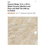 448 sq. Ft. MSI Cancun Beige 12 in. x 24 in.