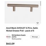 200 pcs   Anvil Mark  5 3/8 x3 inch Satin Nickel