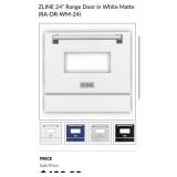 (1)ZLINE 24" Range Door in White Matte