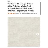 112 sq ft. MSI Taj Bianco Rectangle 24 in. x 48