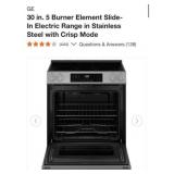 (1) GE 30 in. 5 Burner Element Slide-In Electric