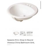 6 pcs Seasons 19 In. Drop-In Round Vitreous C