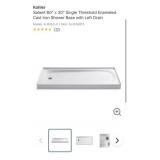 (1) Kohler Salient 60" x 30" Single Threshold