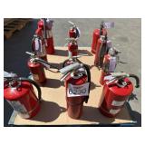 12 Assorted Sizes Fire Extinguishers